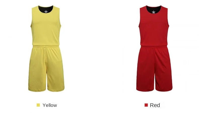 NASA GISS Double sided Basketball Suit Ice Silk Sports Set Men's Summer Quick Drying Men's Running and Fitness Sleeveless T-shir