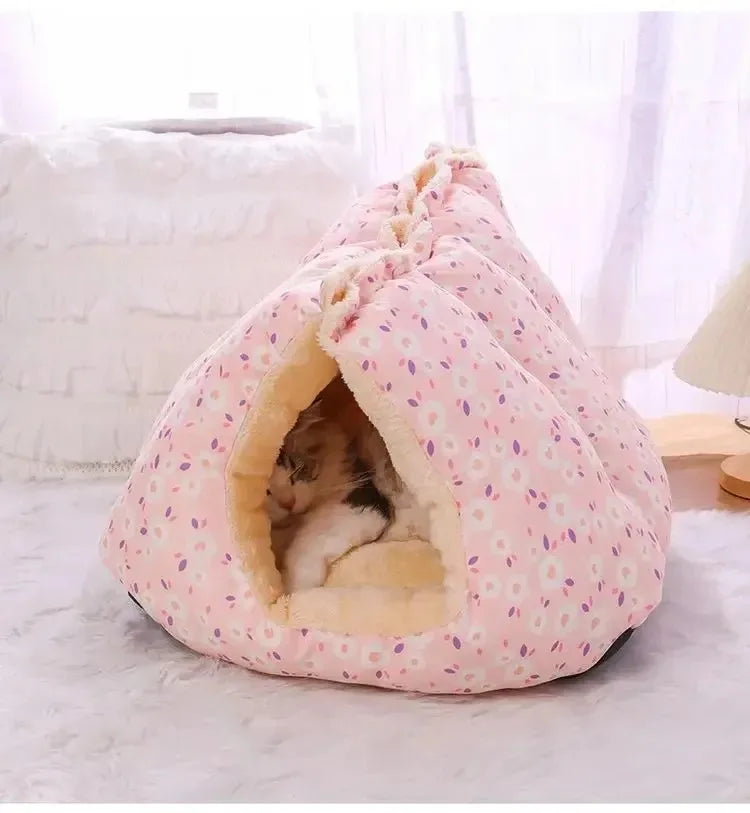 Pet Supplies for Winter Bed Cats Cartoon Kitten Warm Accessories Fluffy Plush Beds Goods House Accessory Basket Dog Puppy All