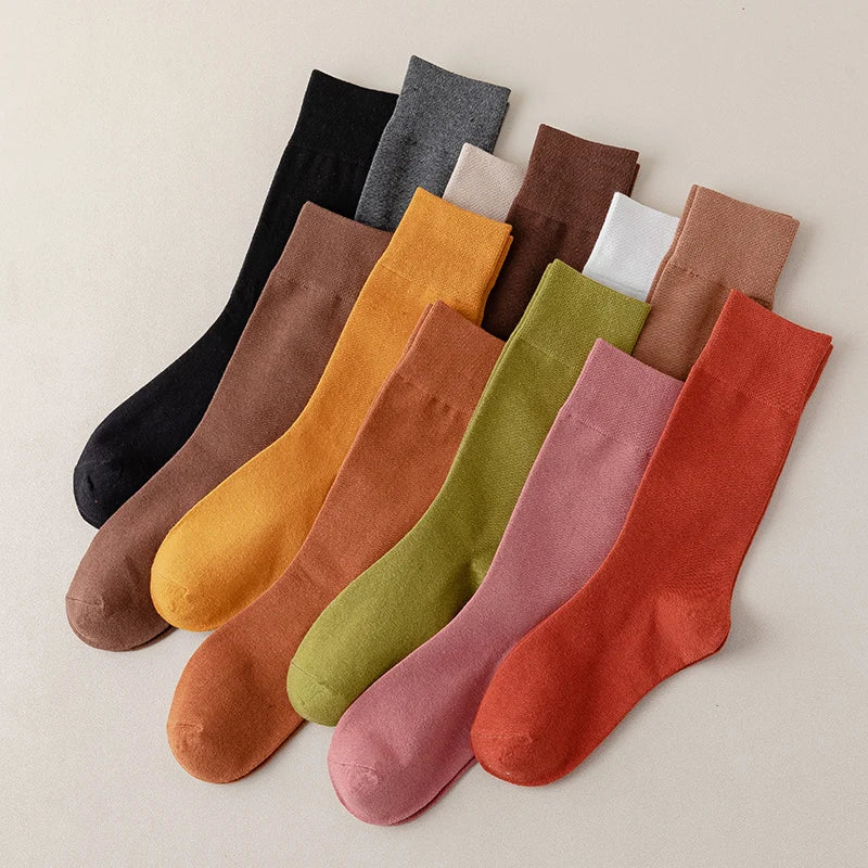 Socks women's Cotton Business Casual Soft Comfortable Solid Color Elastic Long Sock