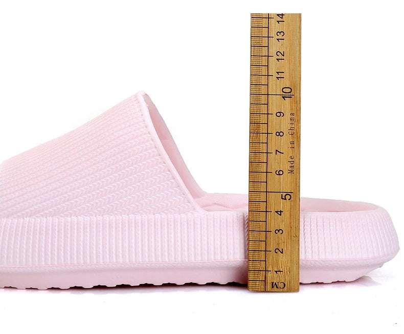 4cm Thick Platform Pillow Slippers Women 2024 Summer Eva Soft Sole Indoor Slides Woman Flat Non Slip Bathrooom Home Slippers