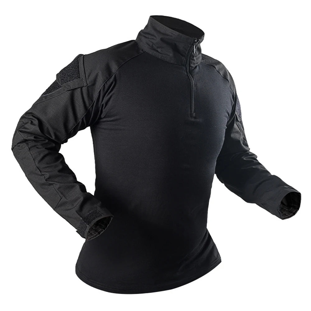 Outdoor Tactical Hiking T-Shirts Men Combat Camouflage Long Sleeve Hunting Training Climbing Shirt Cotton Sport Clothes
