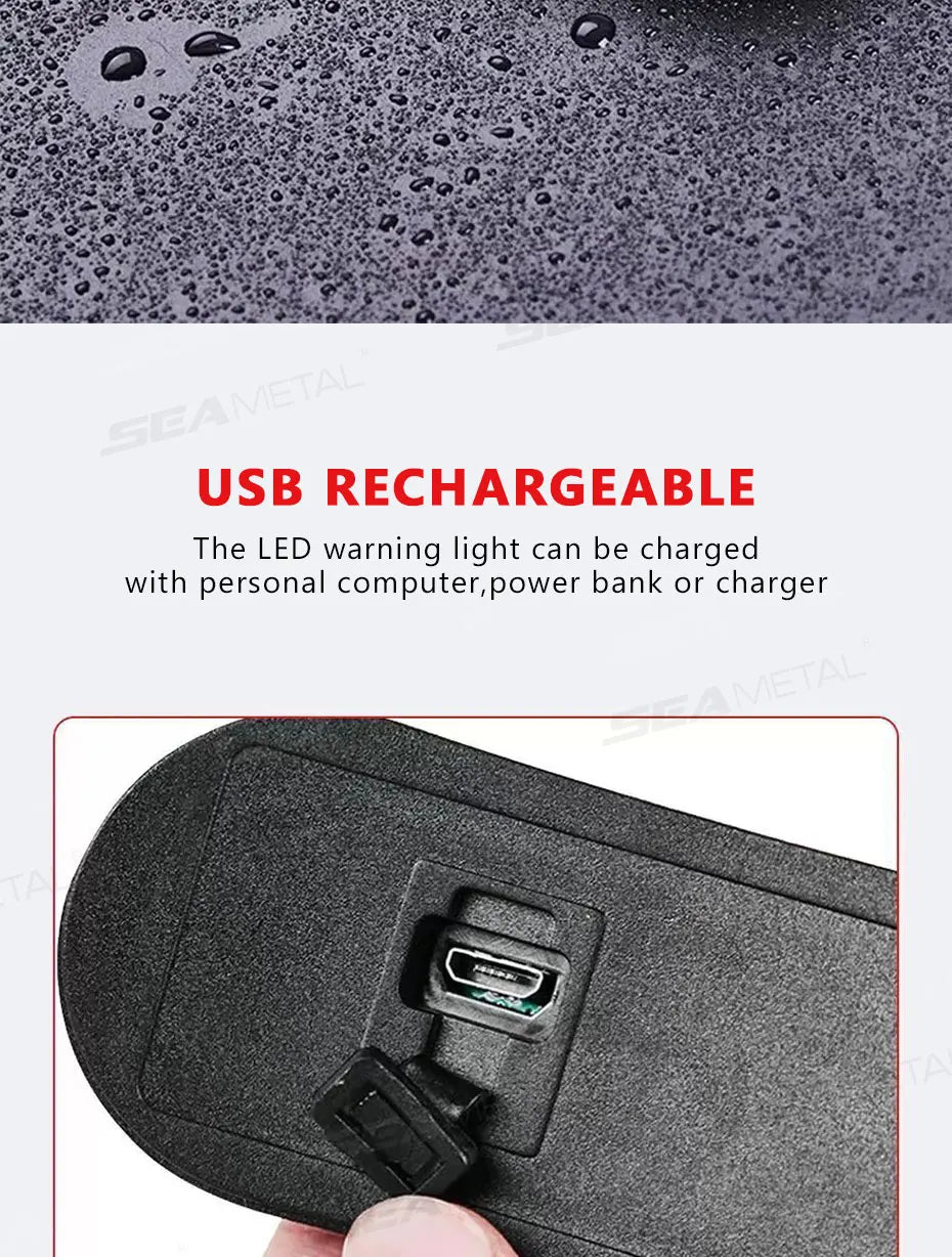 BLALION Motorcycle Helmet Light Bike Taillight Waterproof USB Rechargeable Bicycle Helmet Taillight Safety Signal Warning Lamp