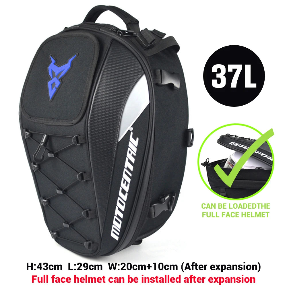 MOTOCENTRIC Waterproof Large Capacity Motorcycle Back Seat Bag motorcycle tail bag Multifunction Helmet Motocross Backpack