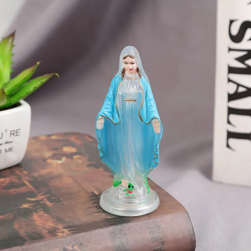 Small Catholic Mary Statue Madonna Handmade Virgin Mary Statue Jesus Desktop Home Decorative Ornaments 6.5-15cm