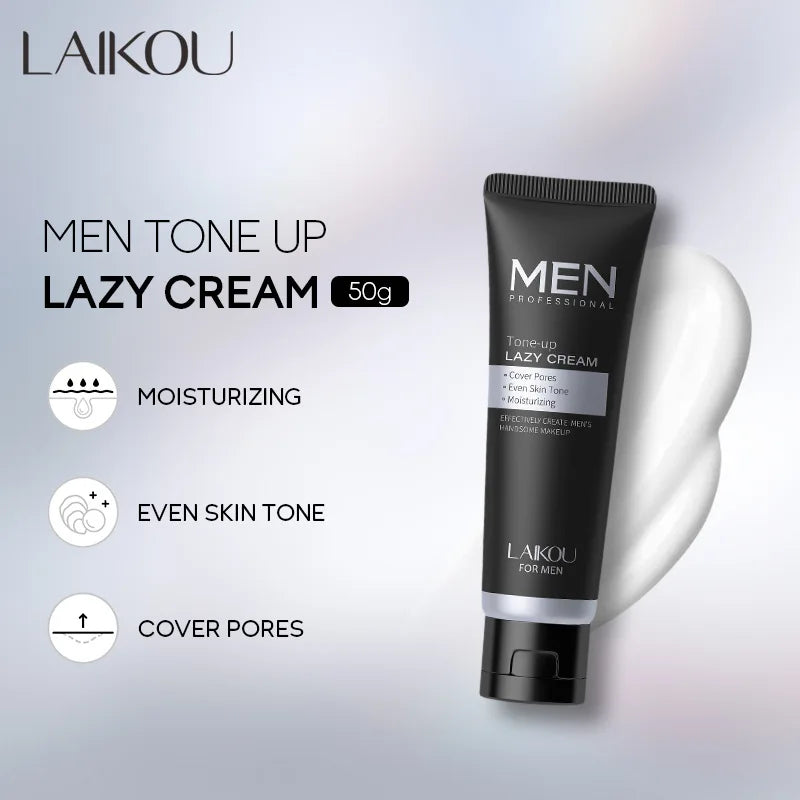 LAIKOU Men BB Cream Revitalising Nourishing Brighten Cream Natural Whitening Face Foundation Tone Up Cream Lazy Concealer 50g