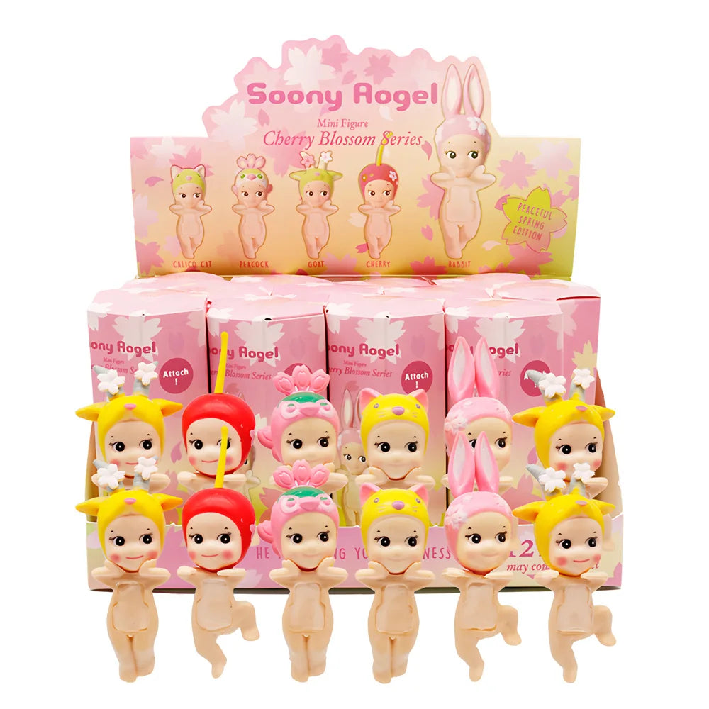 Smiski Cherry Blossom Stitch Series Blind Box Gift Mini Anime Figures Ornaments Dolls Fans Children Christmas Birthday Gift