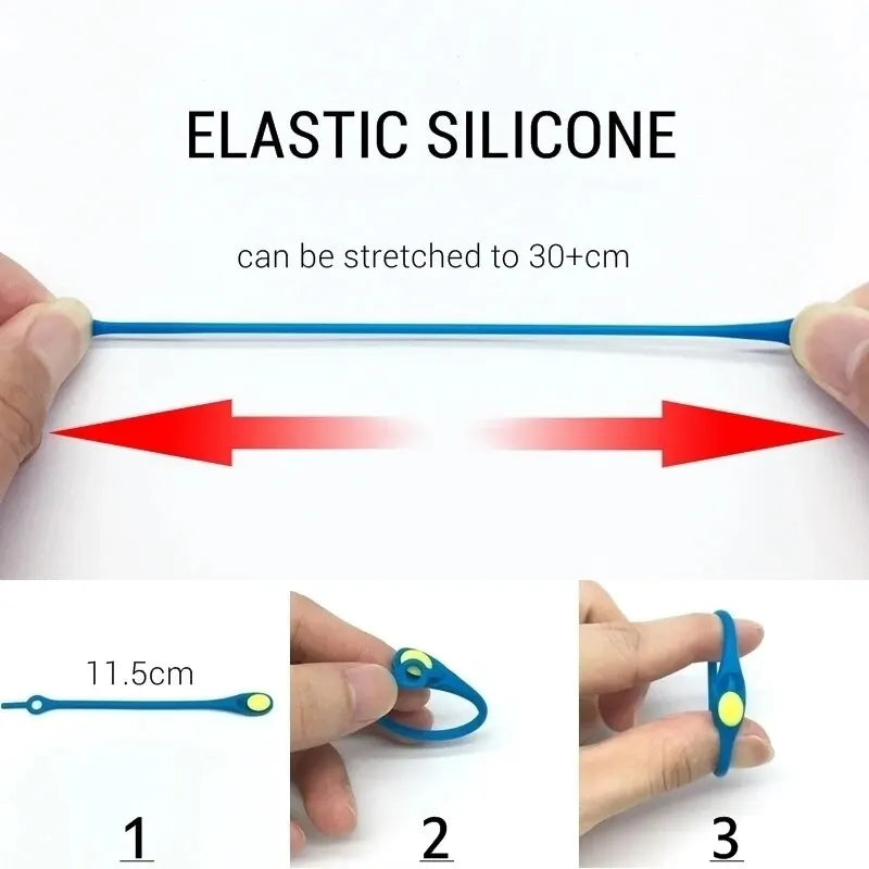 Portable Round Elastic No Tie Shoelace Silicone Laces For Men Women All Sneakers Fit Strap Shoe Lace