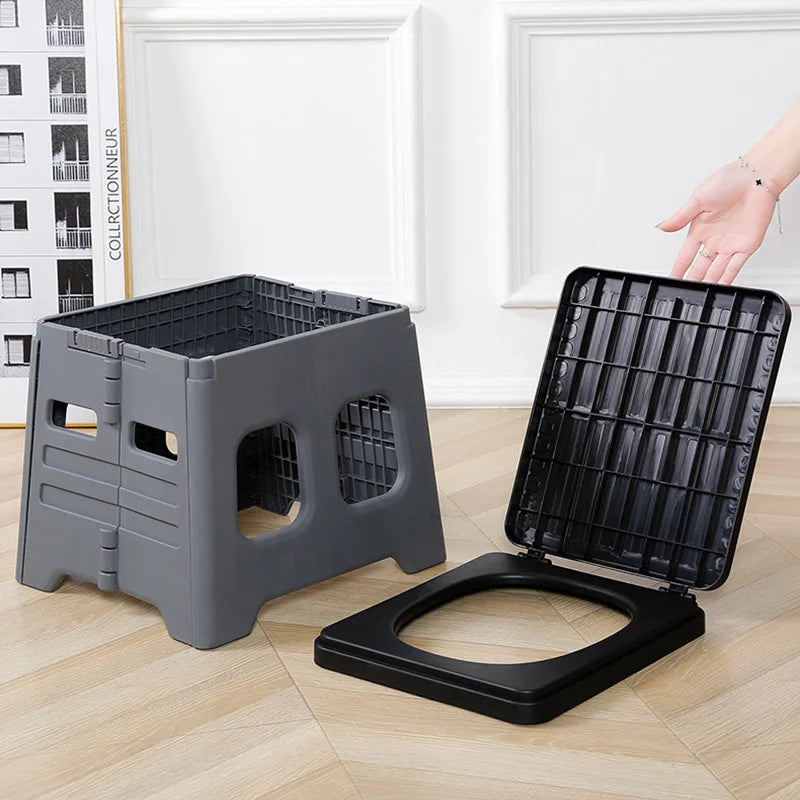 Outdoor camping stylefoldable toilet travel self-driving car toilet emergency portable toilet stool toilet stool