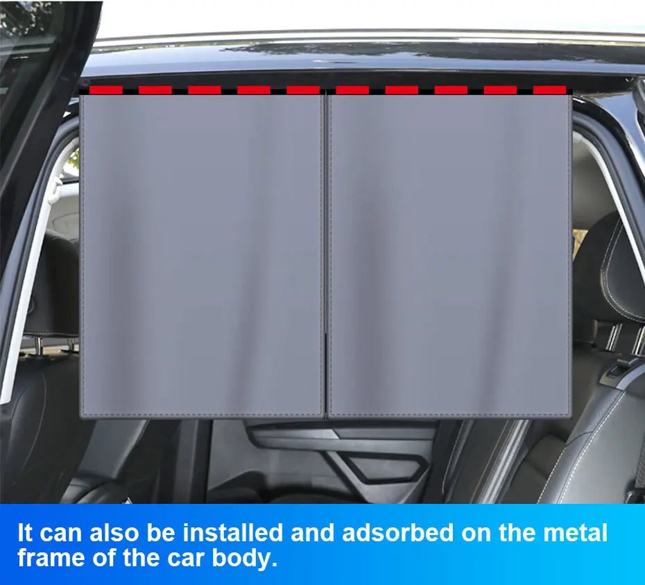 BLALION Double Layer Car Sun Shade Side Window Curtain Uv Protection Mesh Curtains Mesh Sun Shade Cover Magnetic Mosquito Net