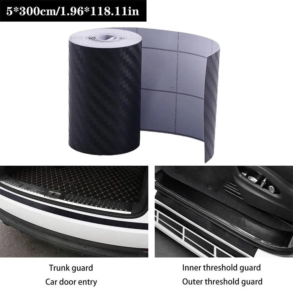 1/2/3PCS Nano Carbon Fiber Car Tape Car Door Edge Guards Side Mirror Anti-Scratch Collision Strip Waterproof Protector Film Tape