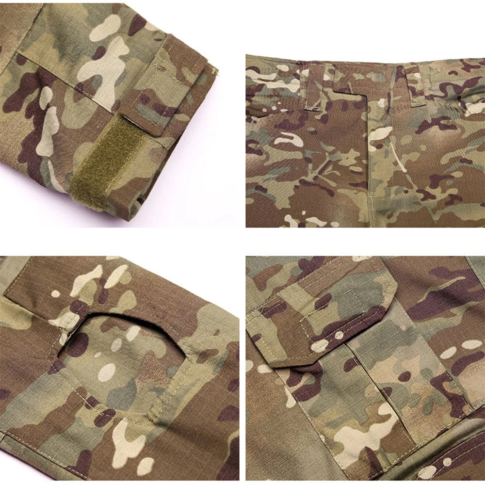 Outdoor Tactical Hiking T-Shirts Men Combat Camouflage Long Sleeve Hunting Training Climbing Shirt Cotton Sport Clothes
