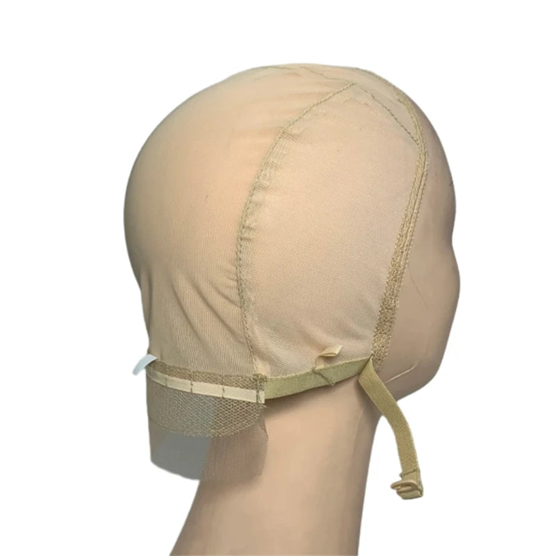 1PC 13X4 Wig Cap Without Front Lace for Making Wigs with Adjustable Straps 3 color Beige/Brown/Black