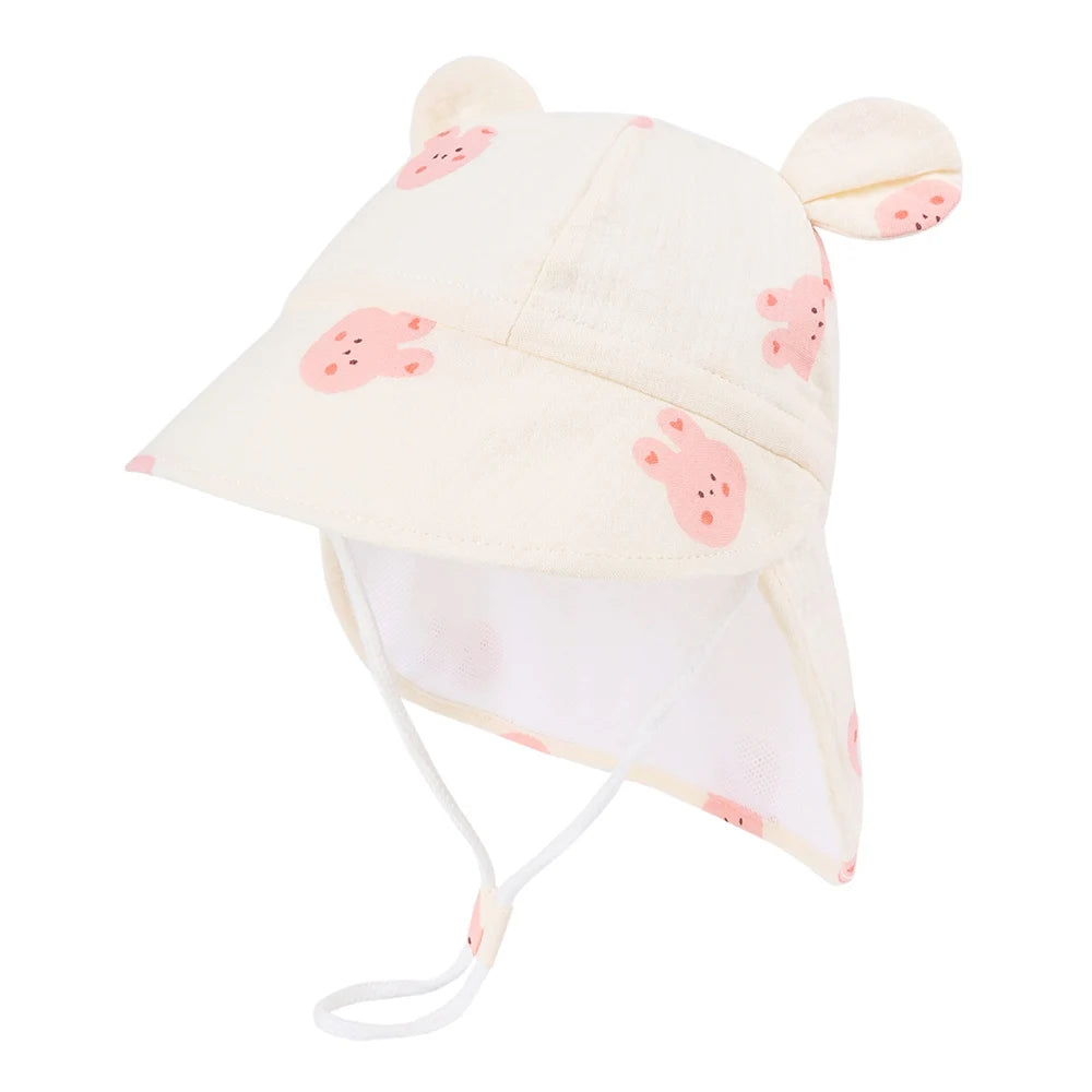 New Panama Autumn Baby Bucket Hat for Boys Girls Cartoon Breathable Mesh Children's Beach Shawl Sun Hat Kids UV Protection Cap