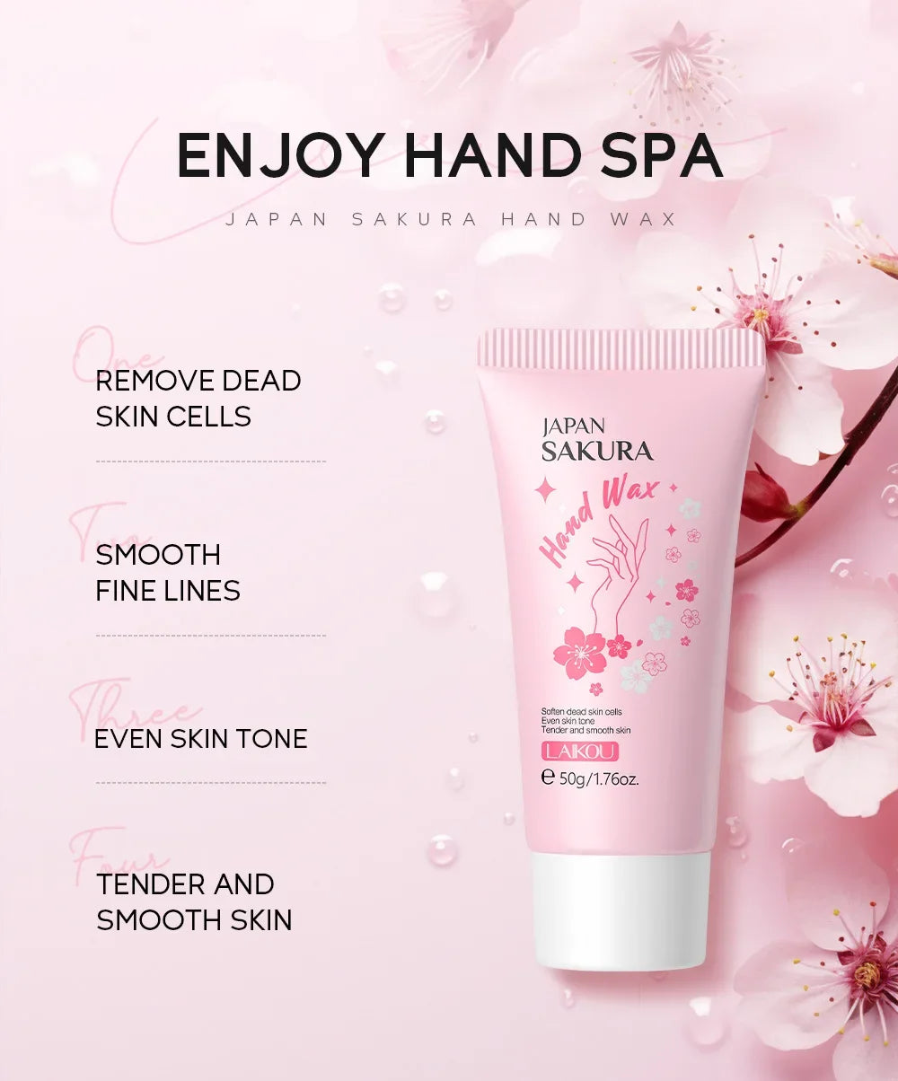 Laikou Sakura Honey Milk Moisturizing Hand Wax Repair Exfoliating Calluses Acid Anti-Aging Hand Cream Care Scrub Hand Mask