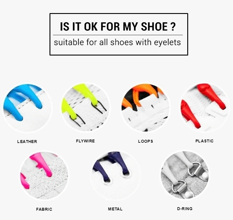 Portable Round Elastic No Tie Shoelace Silicone Laces For Men Women All Sneakers Fit Strap Shoe Lace