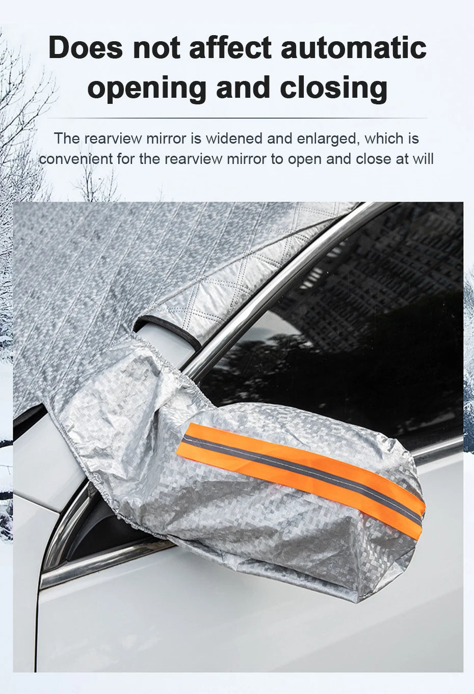 BLALION Car Windshield Mirror Reflective Bar Cover Magnetic Winter Ice Snow Sun Shade Protector Dust Frost Guard Aluminium Film