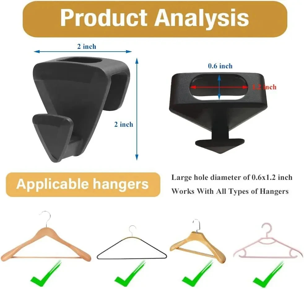 12/18/30pcs Ruby Space Triangle Multi-function Plastic Hanger Link Stackable Folding Hook Wardrobe Hanger Clothing Storage Rack