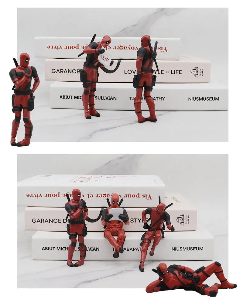 6 Desk Decoration Deadpool Car Home Office Marvel 8cm X-MAN Funny Cute Figure Kids Model Toys