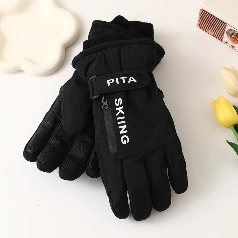 Winter Sports Gloves Non Slip Touch Ski Gloves Waterproof Pocket Snowboard Accessories Warm Men's and Women's Gloves Mittens