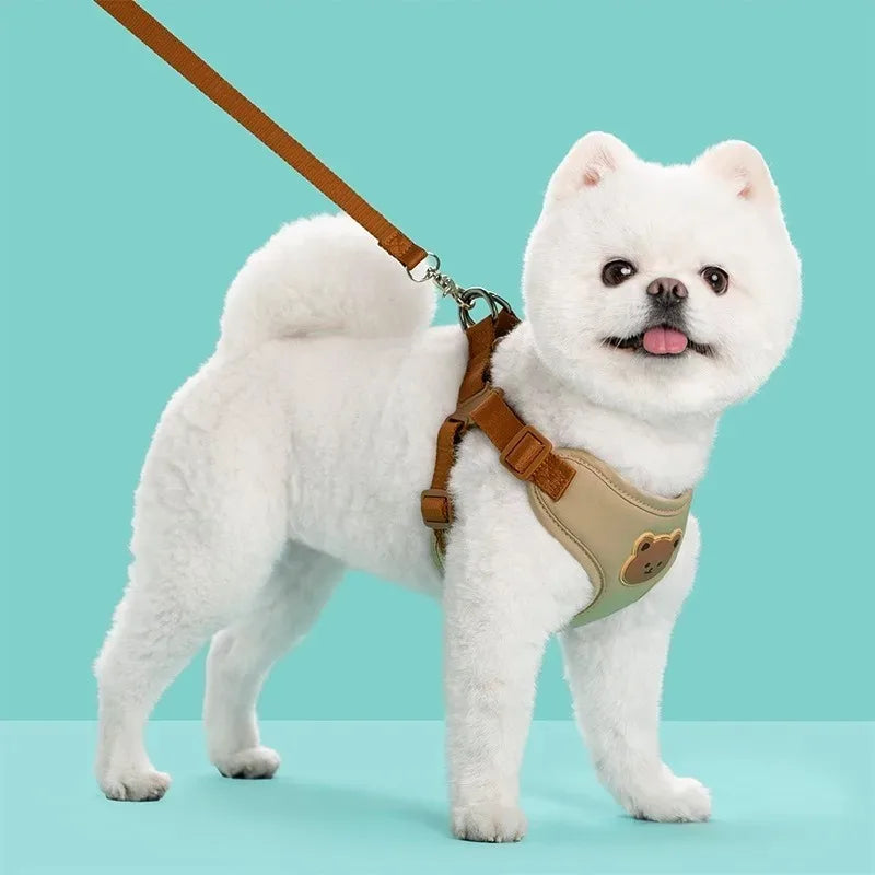 Dog Harness Chest Strap Pet Accessories Dogs Collars Pet Vests Accessories Pets Collar Leash Set Puppy Leather