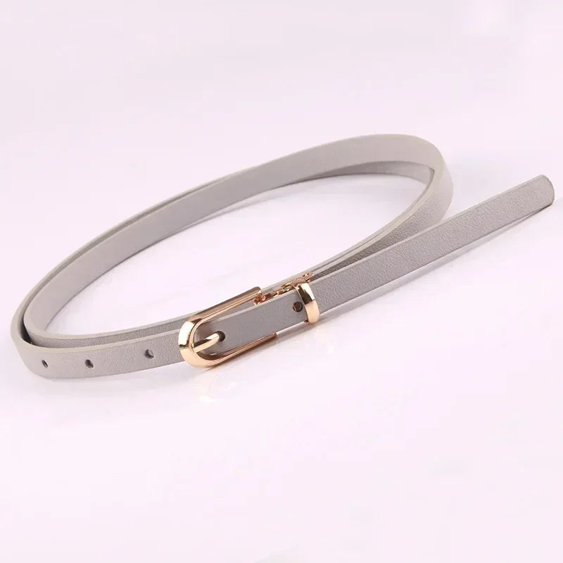PU Leather Dress Skirt Waist Elastic Thin Belts Ladies Waistband Fashion Belts for Women Luxury Design Women Double Pearl Belt