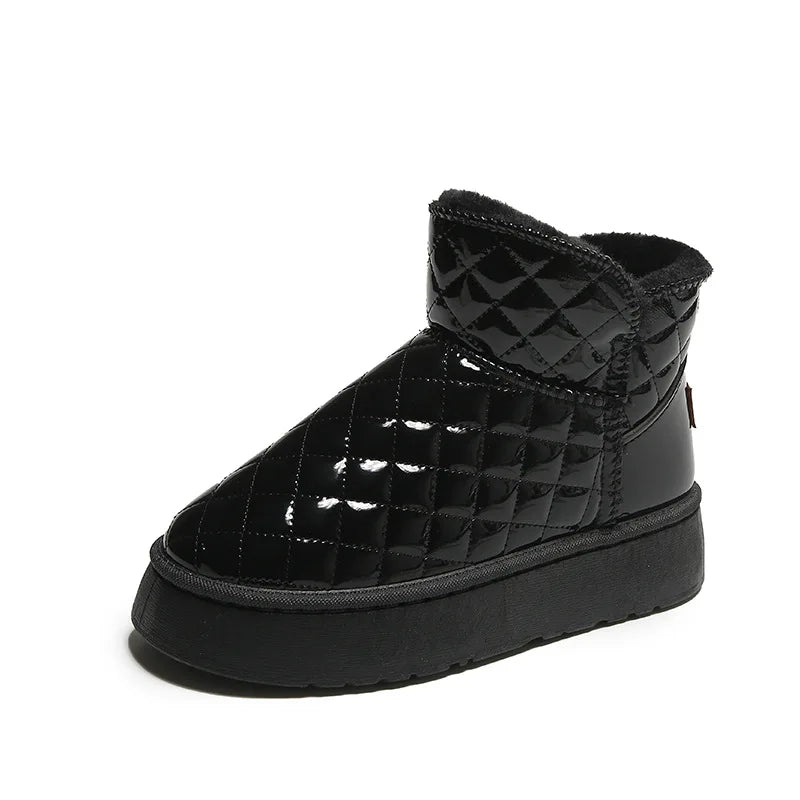 Women Snow Boots Warm Plush Slip-on Solid Fashion Female Ankle Boot Ladies Winter Comfortable Shoes
