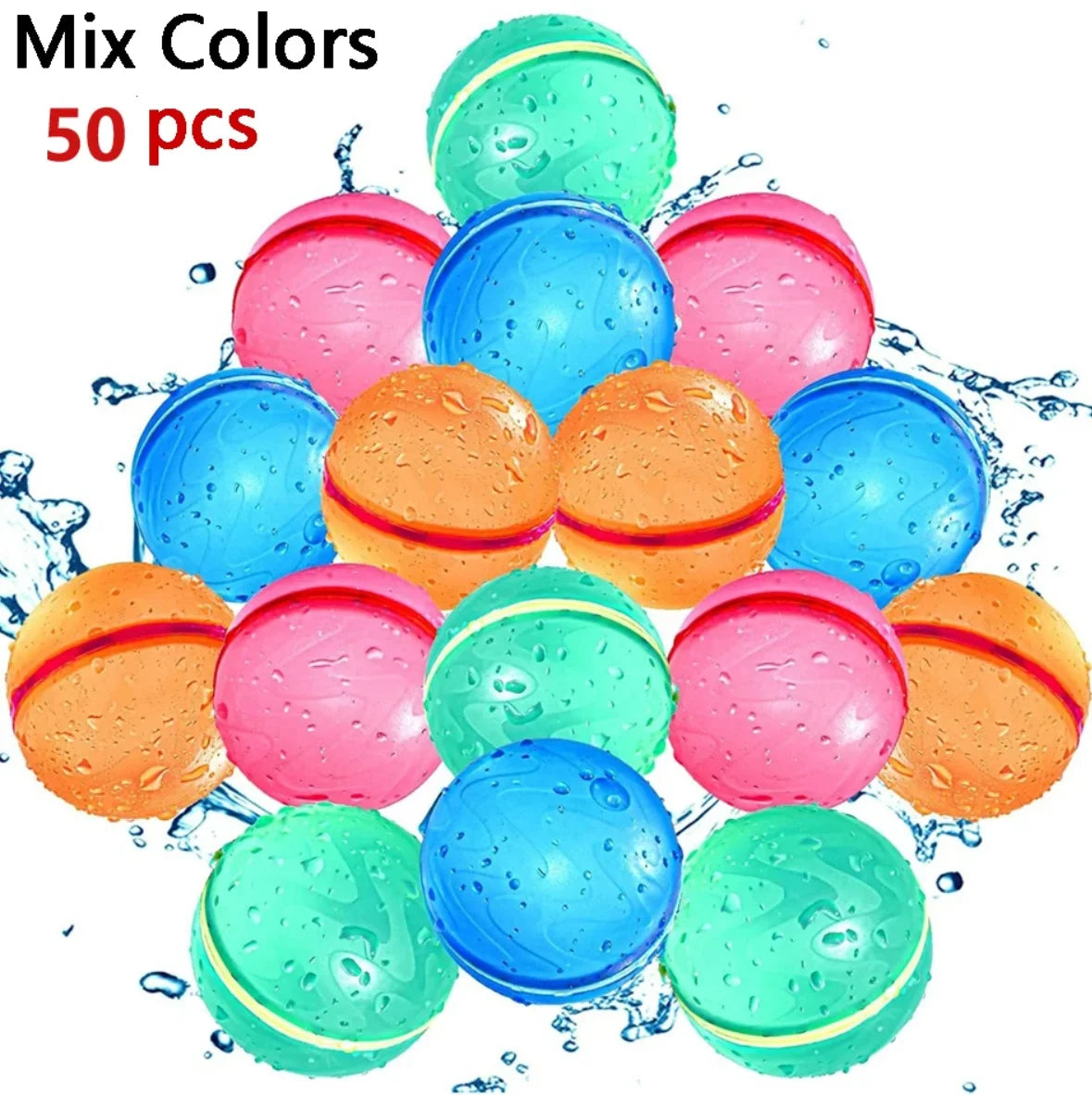Reusable Water Balloons Magnetic Quick Fill Water Balloon Refillable Self Sealing Water Bomb Splash Balls for Kids Swimming Pool