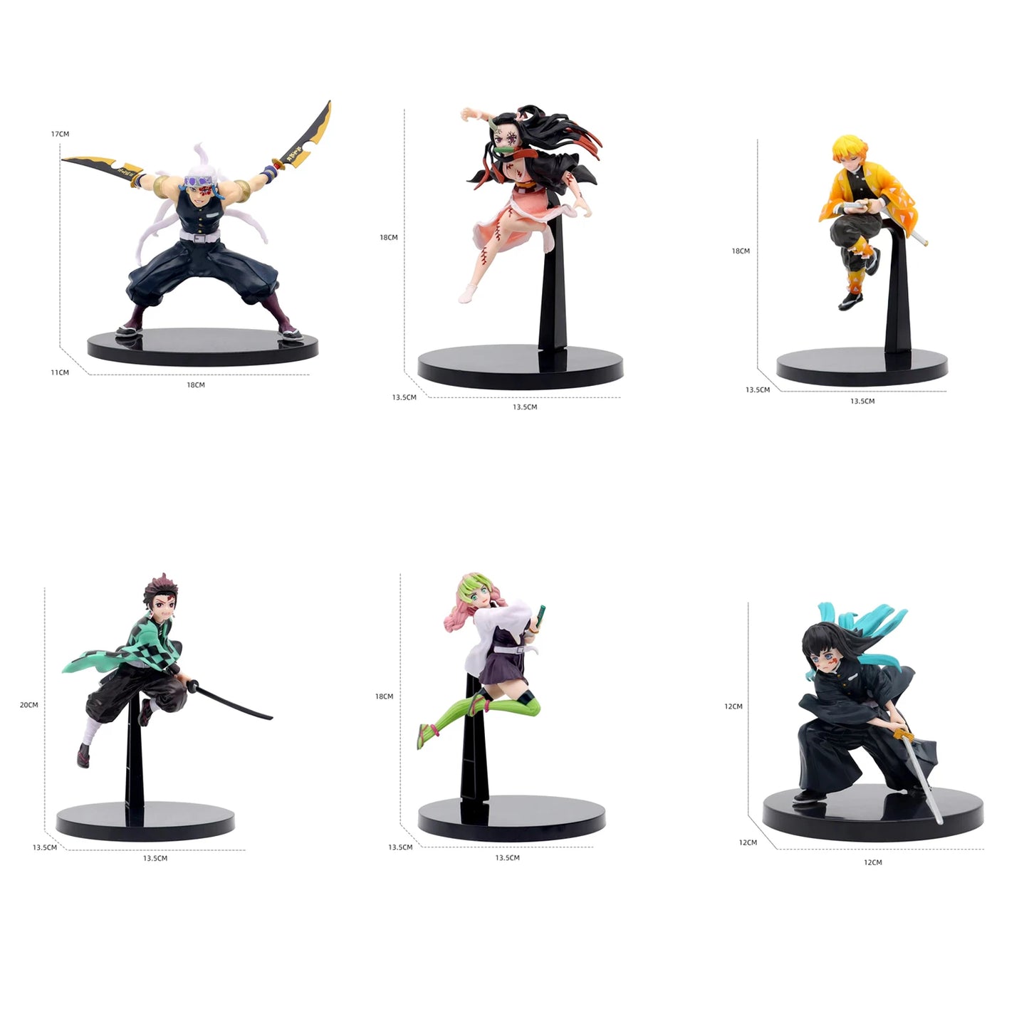 Kimetsu no Yaiba Kamado Tanjirou Anime Demon Slayer Combat version Action Figure Agatsuma Zenitsu Nezuko Warrior Model Toys