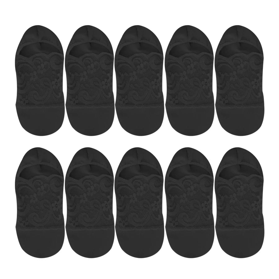 5 Pairs Fashion Women Socks Spring Summer Socks Style Lace Flower Casual Short Socks Thin Breathable Invisible Boat Socks