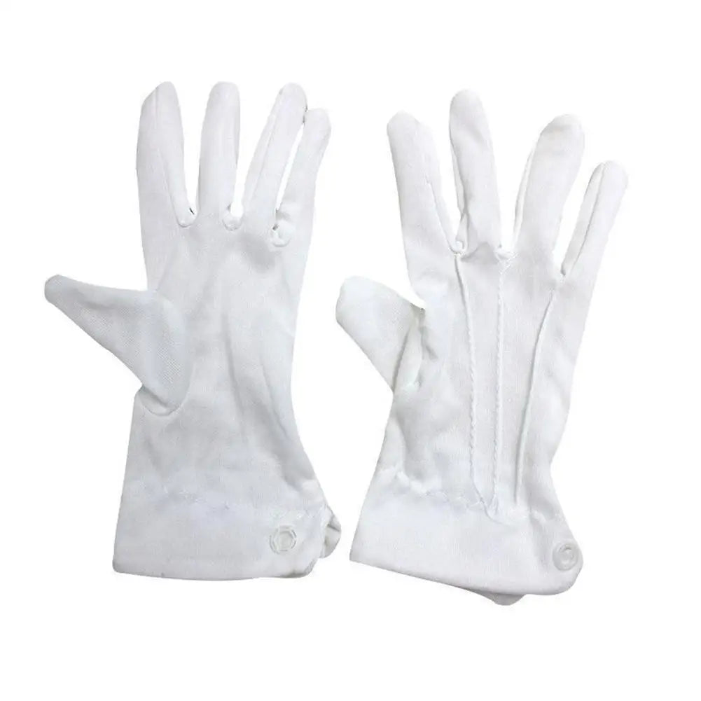 Fashion Design 1 Pair White Dress Gloves White Honor Guard Parade Santa Lady Men Check Hot Sale Solid Color Dress Gloves