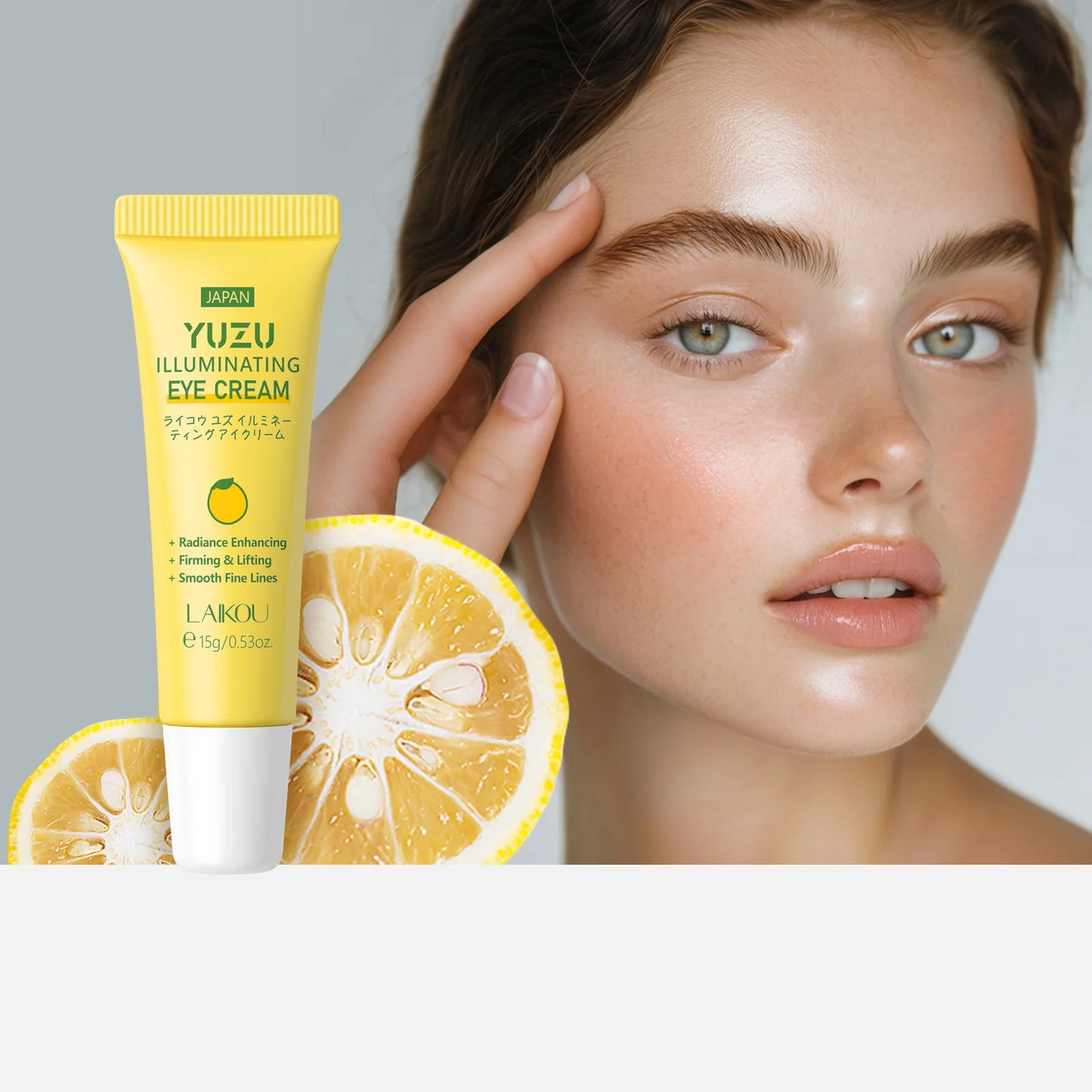 LAIKOU YUZU Eye Cream Anti Dark Circle Eye Bags Whitening Cream Wrinkle Removal Serum Eyes Firming Skin Care Beauty Health 15g