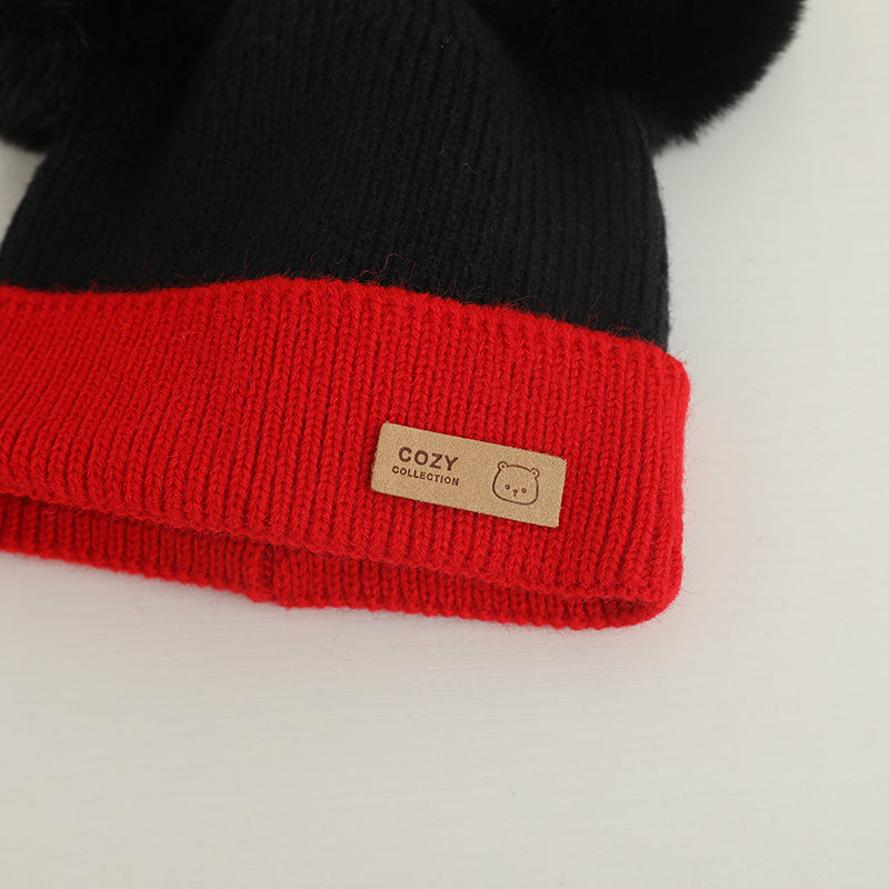 Cozy Winter Baby Hat Soft Cartoon Mouse Head Hat for Girls Boys Pom Pom Ball Hat for Kids Outdoor Warm Newborn Cap Infant Hats