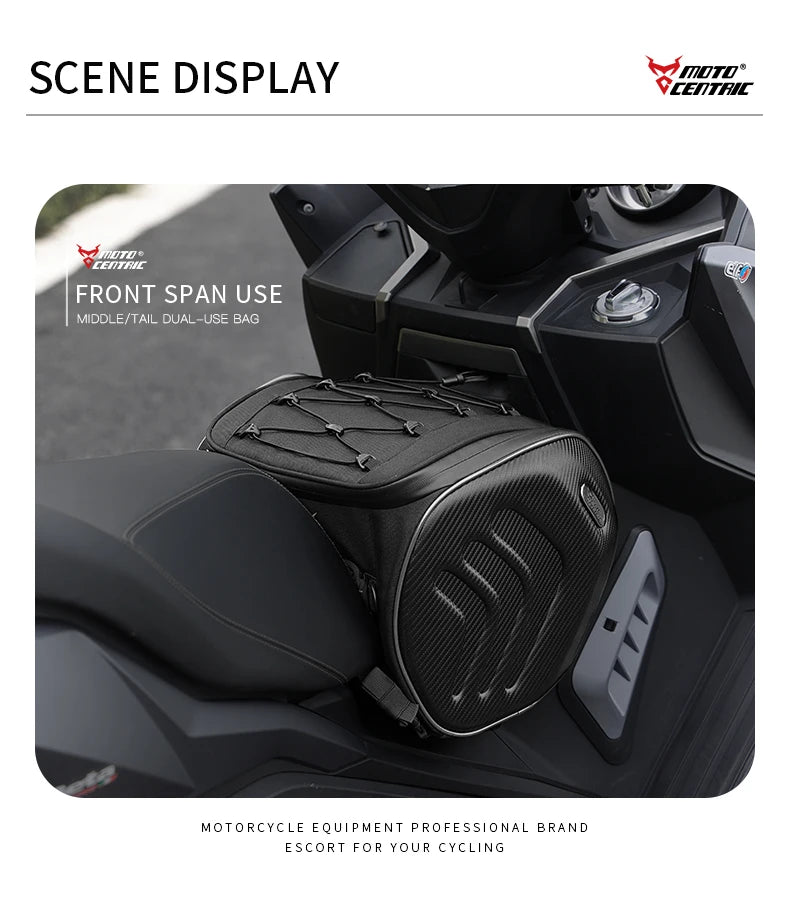 MOTOCENTRIC 20L Waterproof Motorcycle Back Seat Bags Reflective Design Motorbike Touring Tail Bag Moto Rear Seat Bags Saddlebags