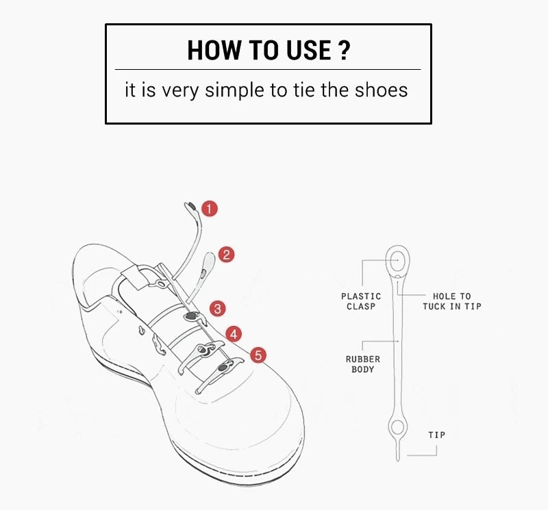 Portable Round Elastic No Tie Shoelace Silicone Laces For Men Women All Sneakers Fit Strap Shoe Lace