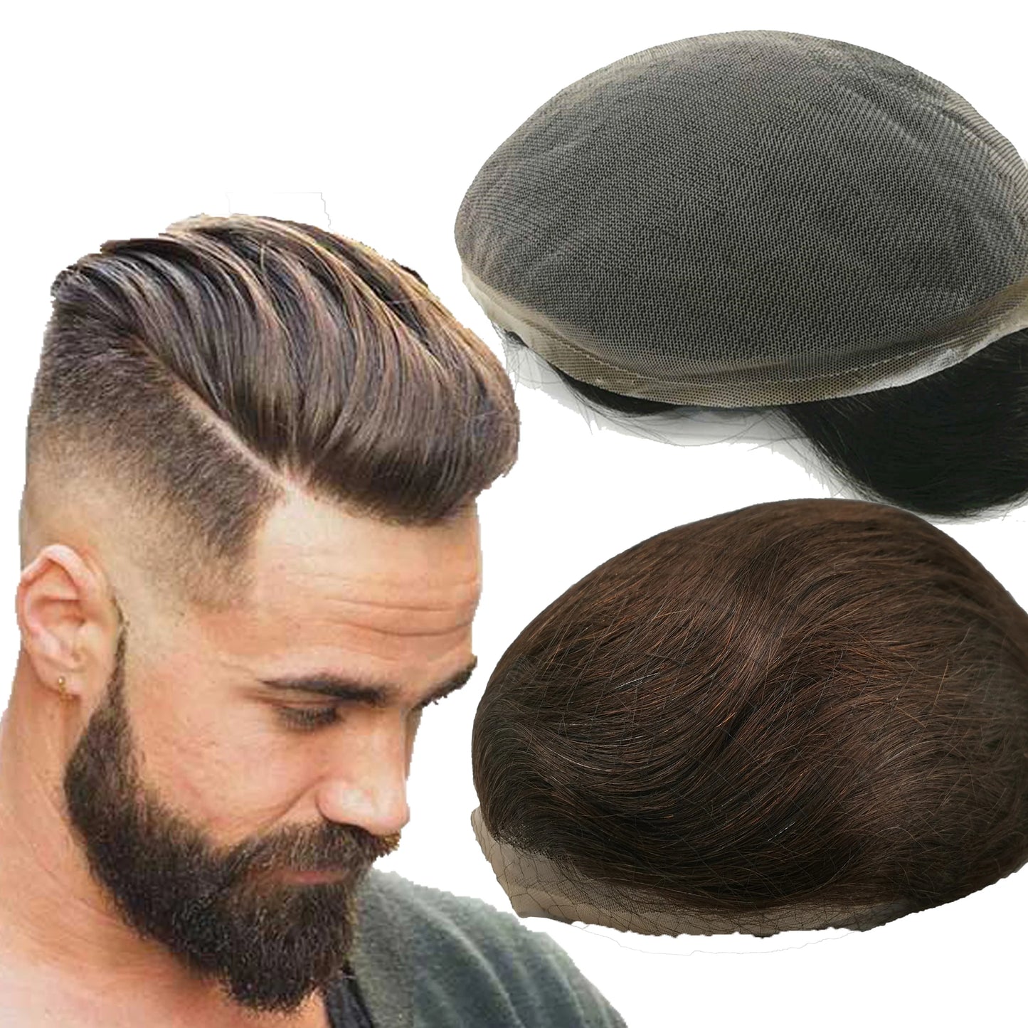 NLW Toupee for Men Human Hair Prosthesis Mens Swiss Lace Hair Replacement System Hair units base 10*8 Hair pieces