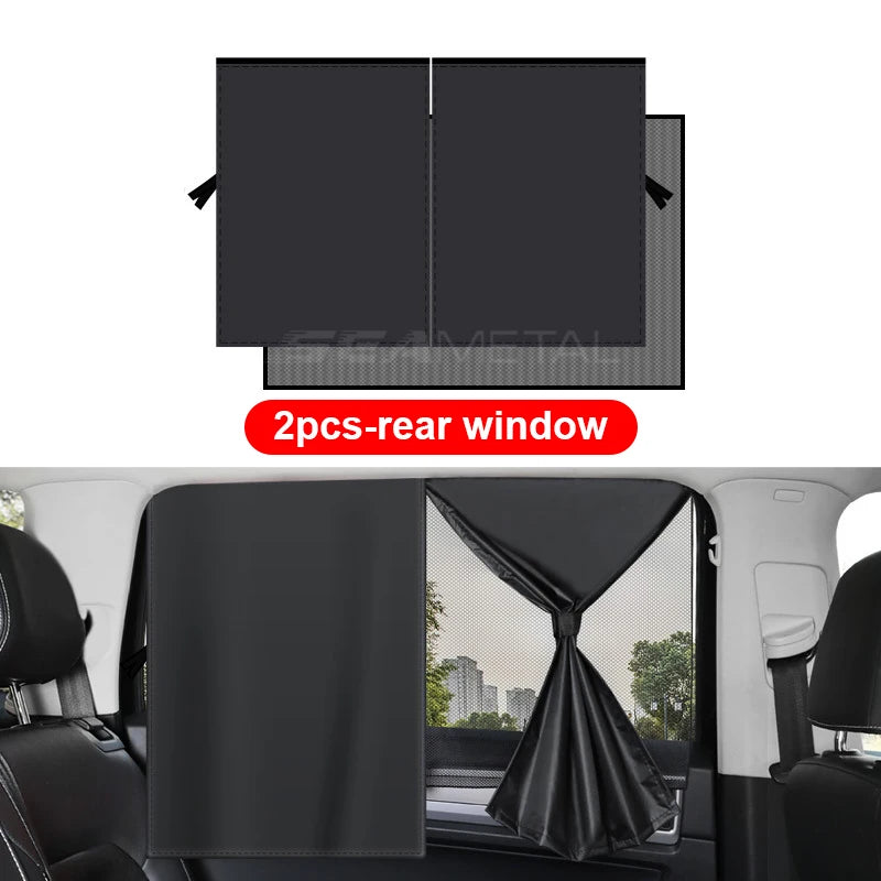 BLALION Double Layer Car Sun Shade Side Window Curtain Uv Protection Mesh Curtains Mesh Sun Shade Cover Magnetic Mosquito Net