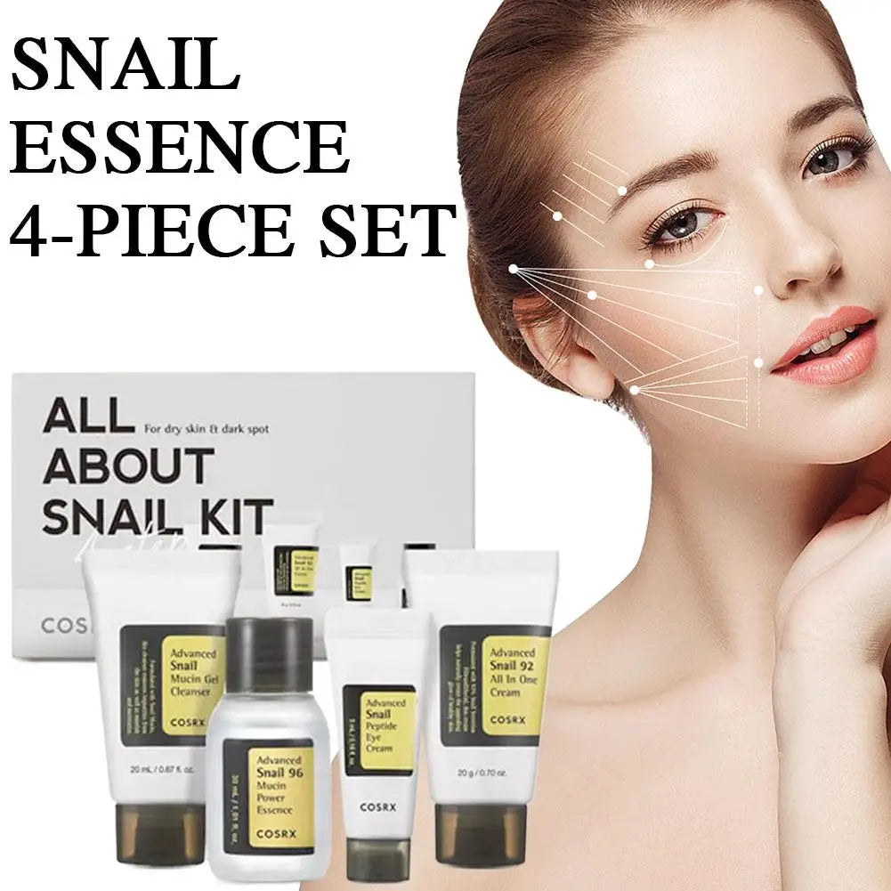 Multi-effect Snail Skin Care Set Hydrating Moisturizing Gentle Face Cream Eye Cream Essence Cleansing Gel Travel Kit