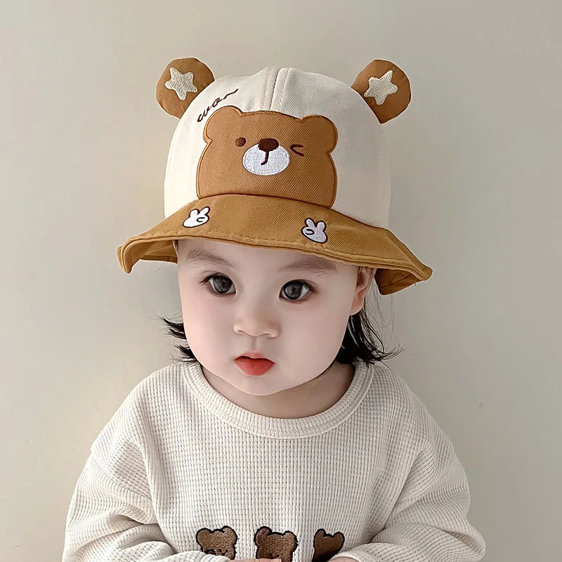 Baby Boy Sun Hat Kids Summer Fisherman's Hat Baby Girls Sun Cap Cute Bear Cartoon Frog Children Bucket Hat