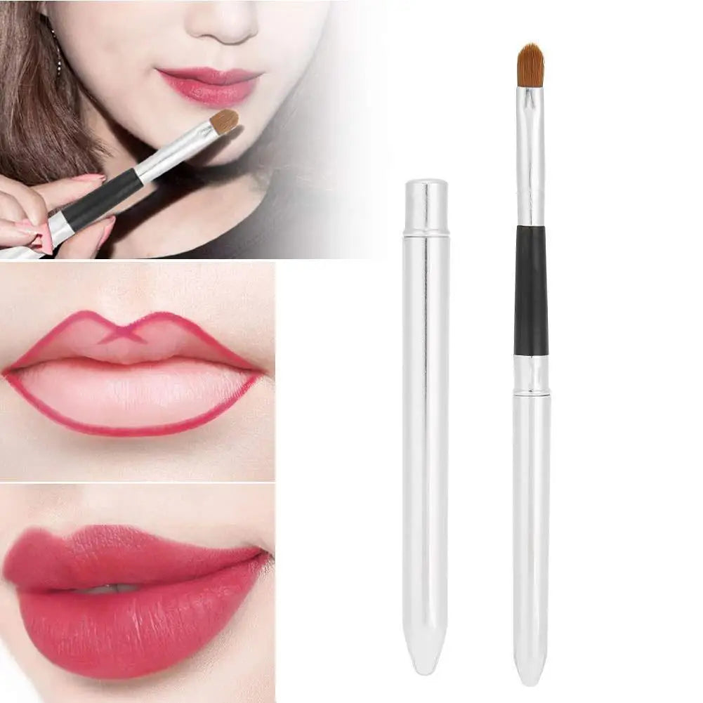 Upgrade Silicone Lip Brush Portable Round Head Lip Brush Professional Mini Concealer Smudge Brush With Cover Makeup Brush