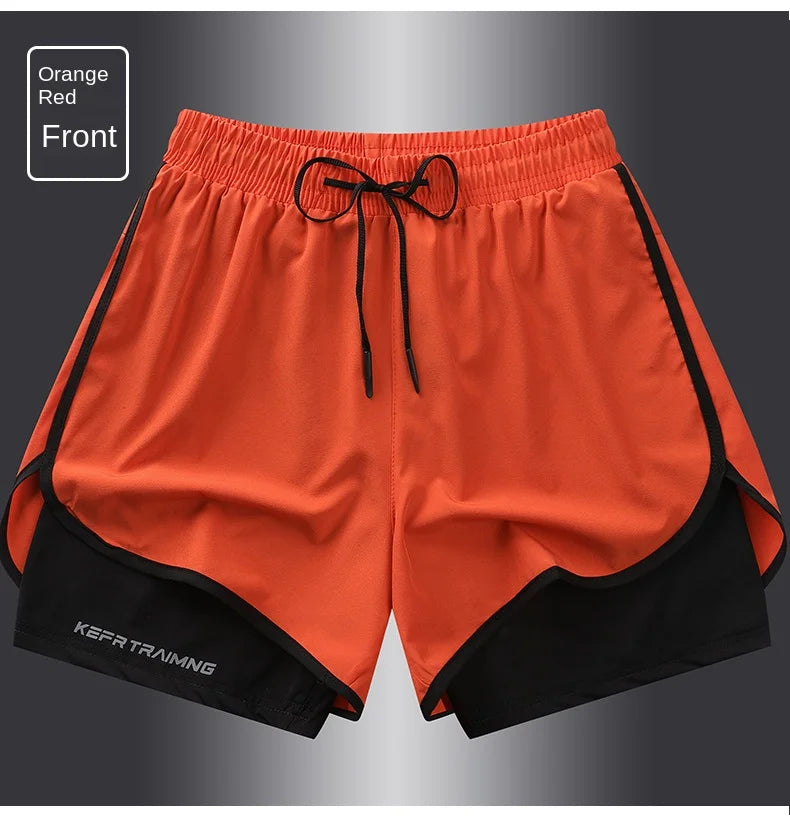 【 S-5XL 】 NASA GISS Sports Three Piece Pants Summer Popular Anti glare Double layered Sports Shorts for Men and Women Couples Ru