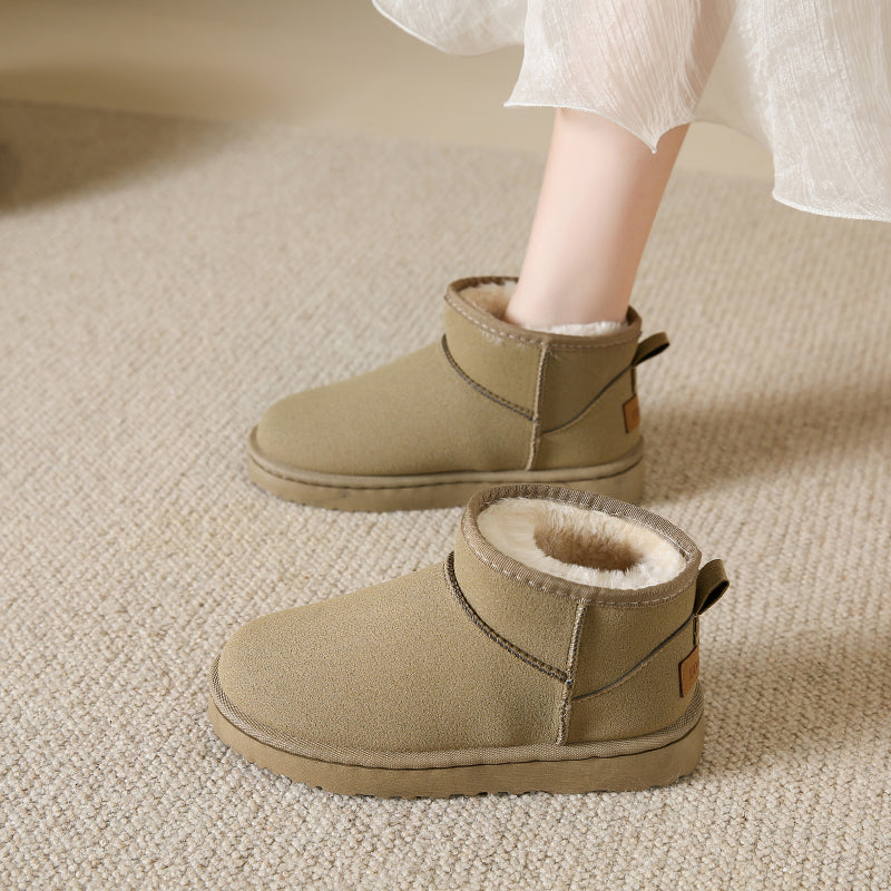 Snow Boots Women's Short Tube Thickened Cotton Shoes Non-slip Winter New Shoes Student Women's Shoes 2023 Black Boots