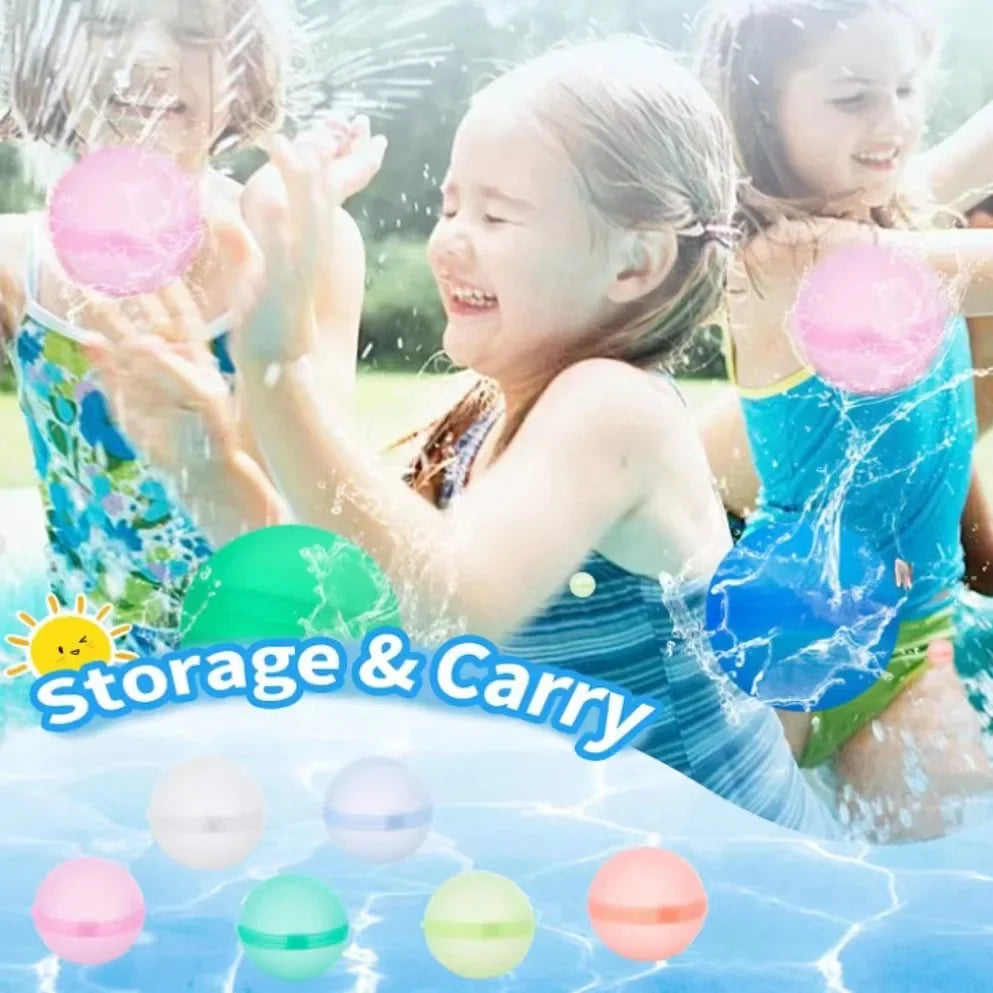 Swimming Pool Magnetic Reusable Water Balloons Refillable Water Balloon Quick Fill Self Sealing Water Bomb Splash Balls for Kids