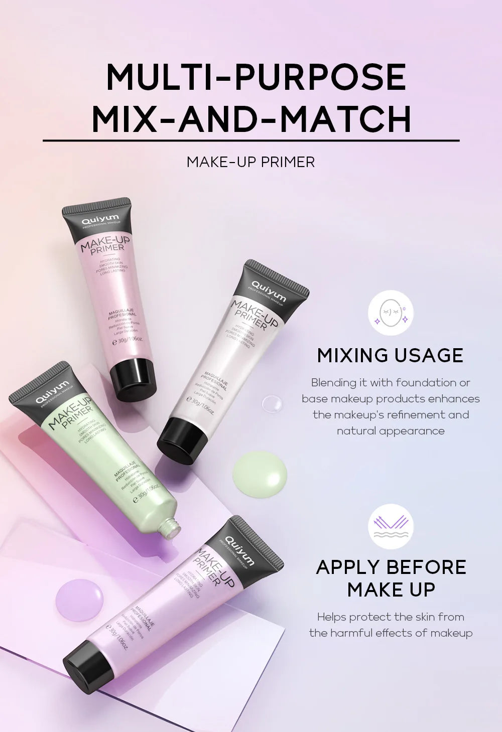 Base Makeup Facial Moisturizing Primer Moisturizing Primer Invisible Pores Smoothing Fine Lines Brightening Moisturizing