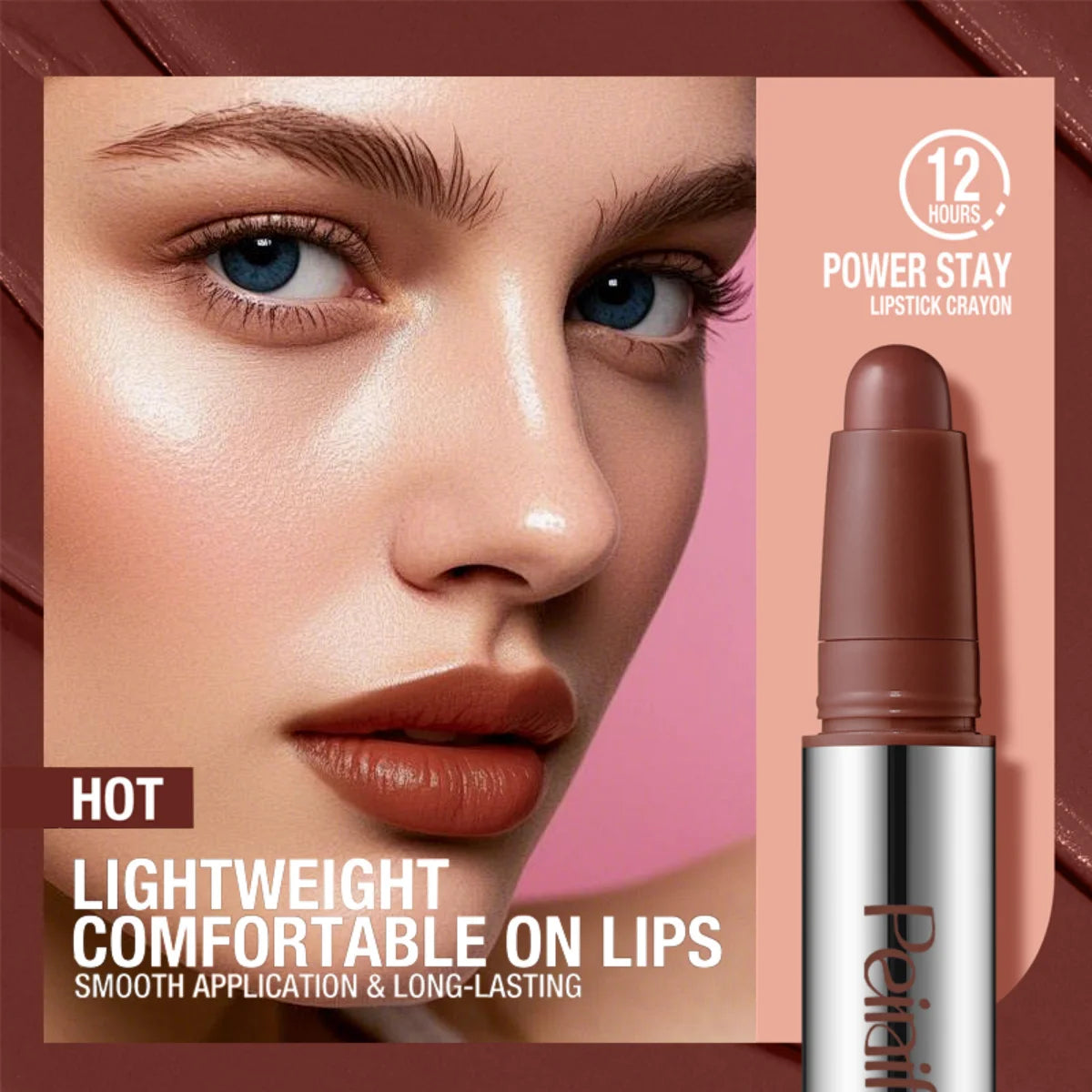 Smooth Matte Lipstick - Long-Lasting, Moisturizing, and Easy to Apply Lip Glaze with Rotating Pen Design - Perfect for Everyday