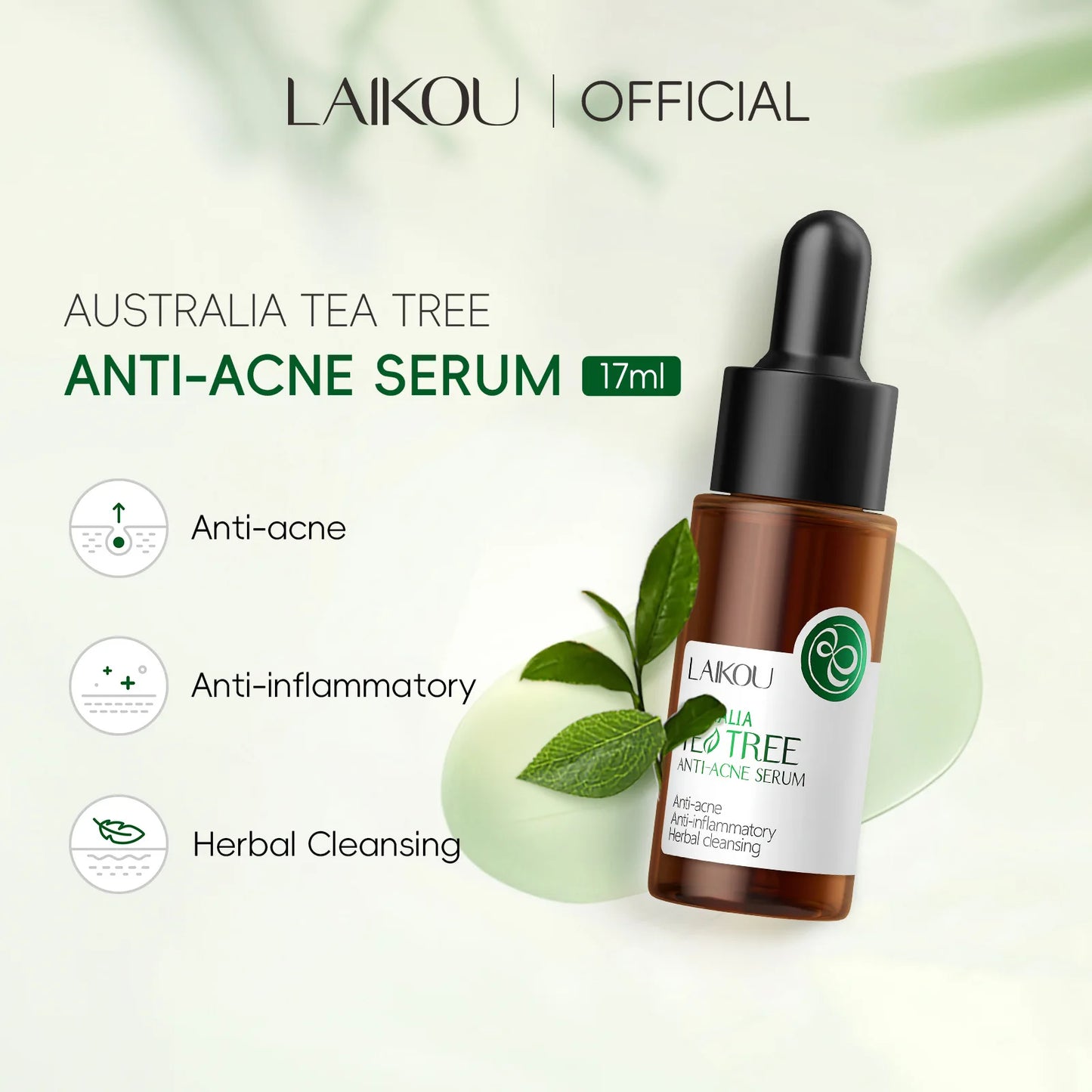 Laikou Tea Facial Essence Contains Hyaluronic Acid Dark Spot Remover Moisturizing Repair Anti-aging Essence Facial Skin Care