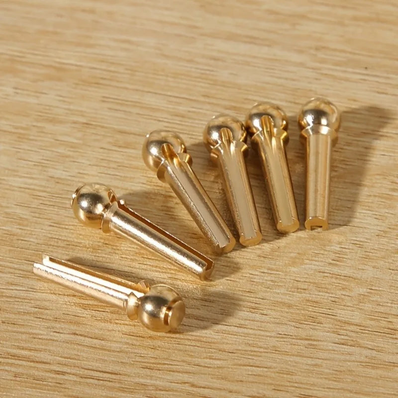 1 Set Acoustic Guitar Bridge Pin Guitar Strings Nail Solid Copper Brass with Guitar Bridge Pin Puller