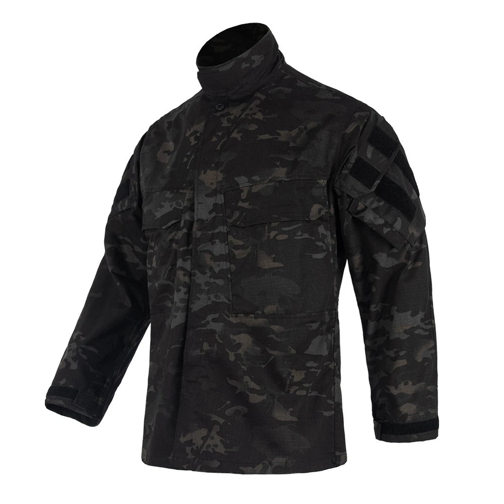 Tactical Camouflage Coat Hunting Long Sleeved Jacket Men's Training Uniform Outdoor Paintball Camping Windbreaker Clothing