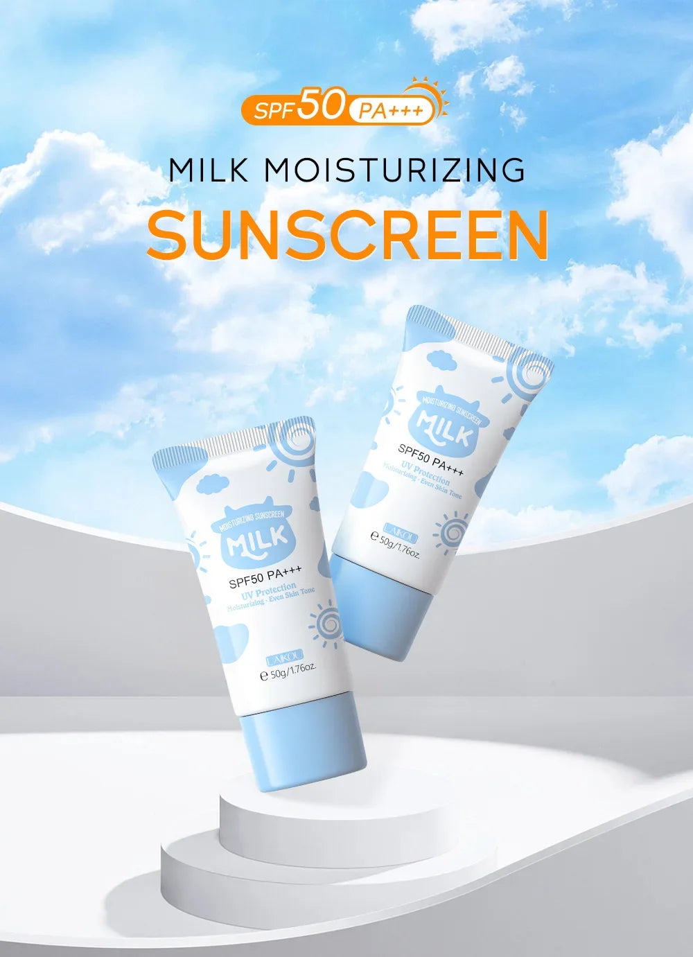 LAIKOU Facial Body Sunscreen Whitening Sun Cream Sunblock Skin Protective Cream Anti-Aging Oil-control Moisturizing SPF50 PA+++