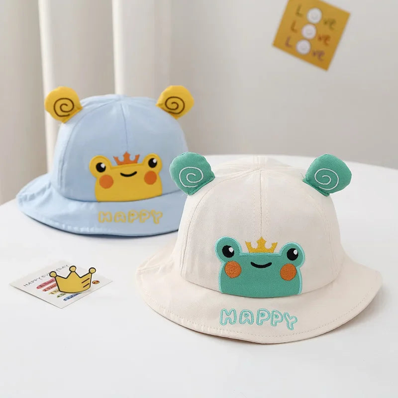 Baby Boy Sun Hat Kids Summer Fisherman's Hat Baby Girls Sun Cap Cute Bear Cartoon Frog Children Bucket Hat