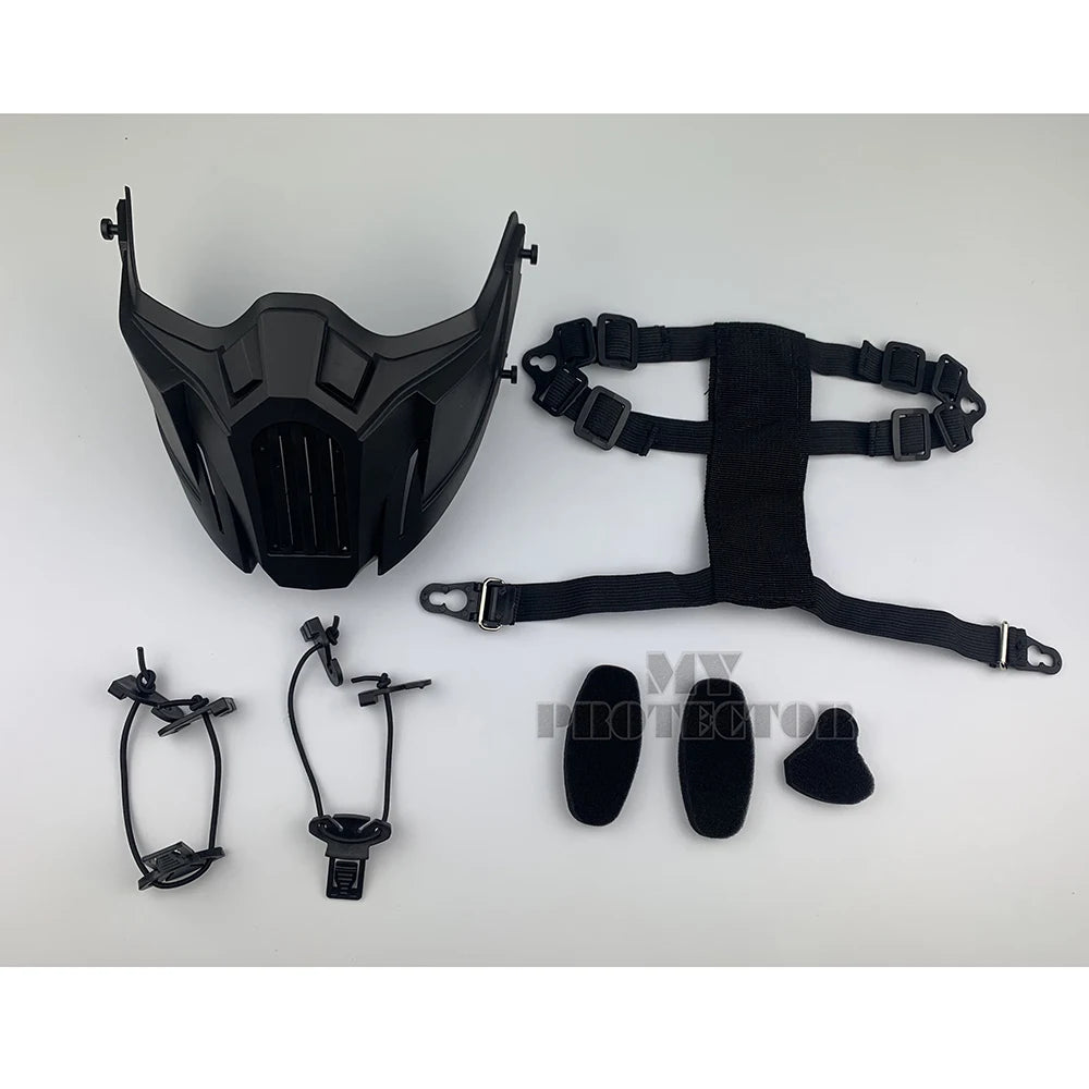 Tactical Airsoft Mask Outdoor Paintball Half Face Iron Warrior Protective Mask Shooting Protection Mouth Mask Hunting Equipment